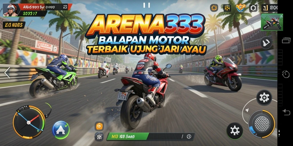 Gameplay motor balap yang seru dan menegangkan di ARENA333.
