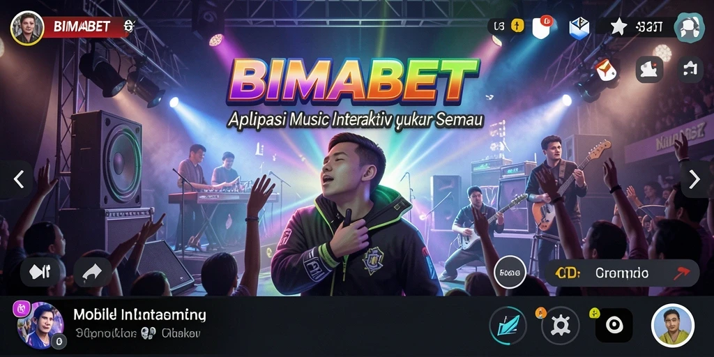 Tampilan gameplay interaktif dari aplikasi BIMABET dengan musik menyenangkan.