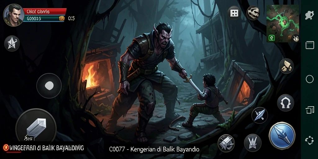 Screenshot C0077 menampilkan suasana mencekam yang penuh ketegangan.
