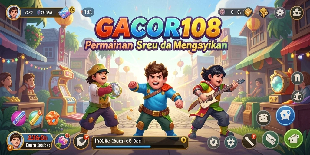 Tangkapan layar GACOR108 menunjukkan aksi seru dalam gameplay arcade.