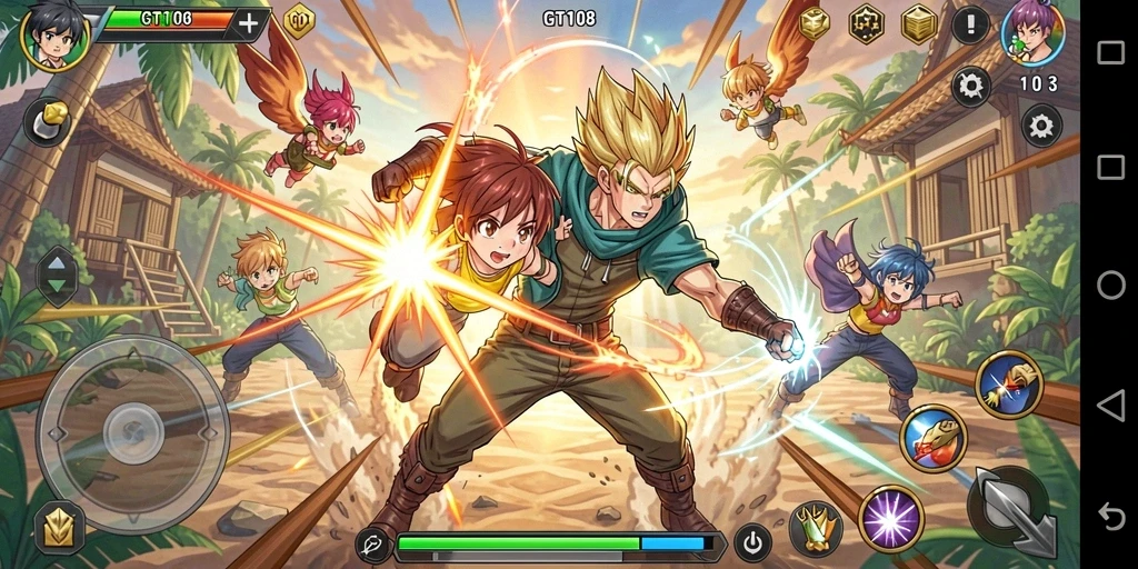 Gameplay GT108 dengan karakter Anime yang dinamis dan menawan.