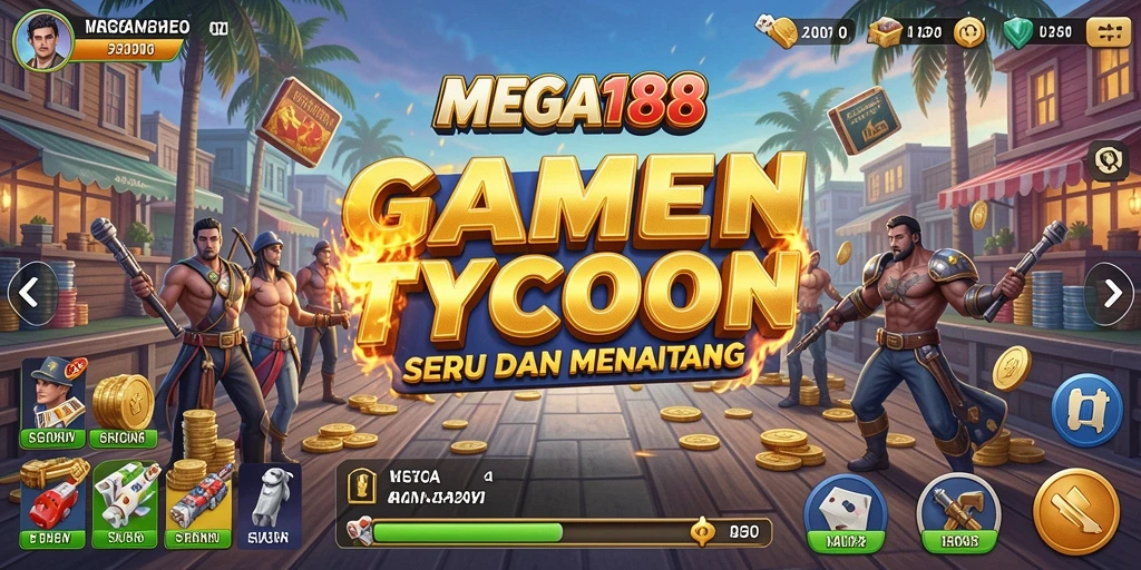 Tampilan utama gameplay MEGA188 dengan elemen Tycoon yang menarik.