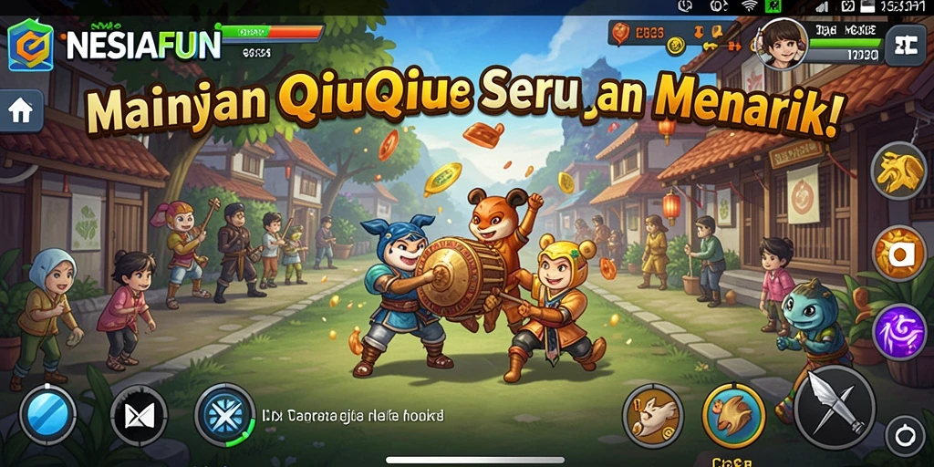 Screenshot utama NESIAFUN menampilkan gameplay seru QiuQiu.
