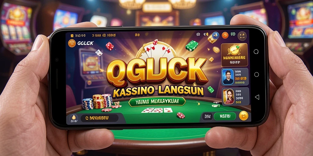 Screenshot gameplay QGLUCK menampilkan dealer langsung dan pemain yang antusias.