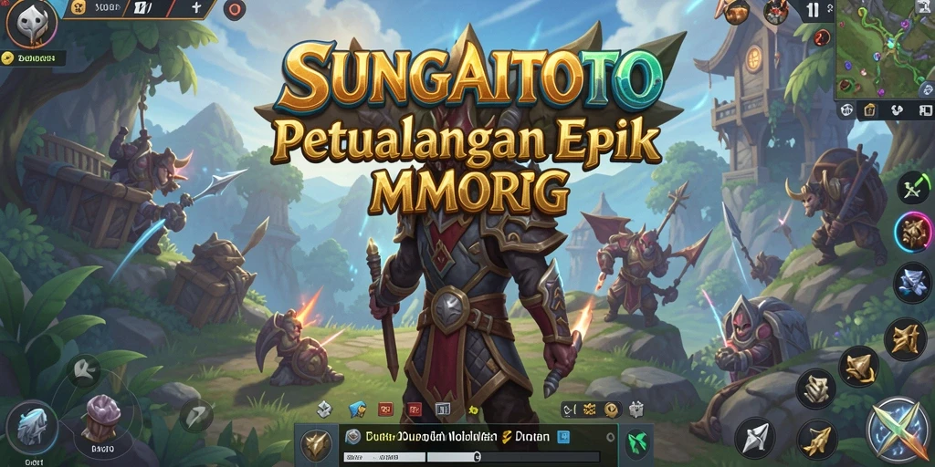 Screenshot SUNGAITOTO menunjukkan aksi pertarungan yang epic di dunia MMORPG.